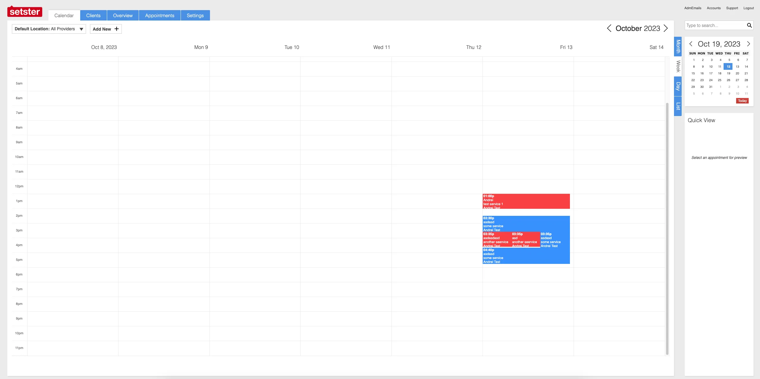 Setster Admin Dashboard